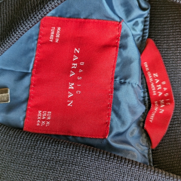 Zara Jacket Mens Blue Bomber Full Zip - Picture 2 of 9